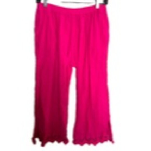 Manta Del Lago Gauze Wide Leg Capri Pants Women Sz M Pull On NWT Lot of 2 Beach - Picture 10 of 11